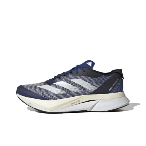 Adidas Adizero Boston 12 Low Top Running Shoes Men's Dark Blue