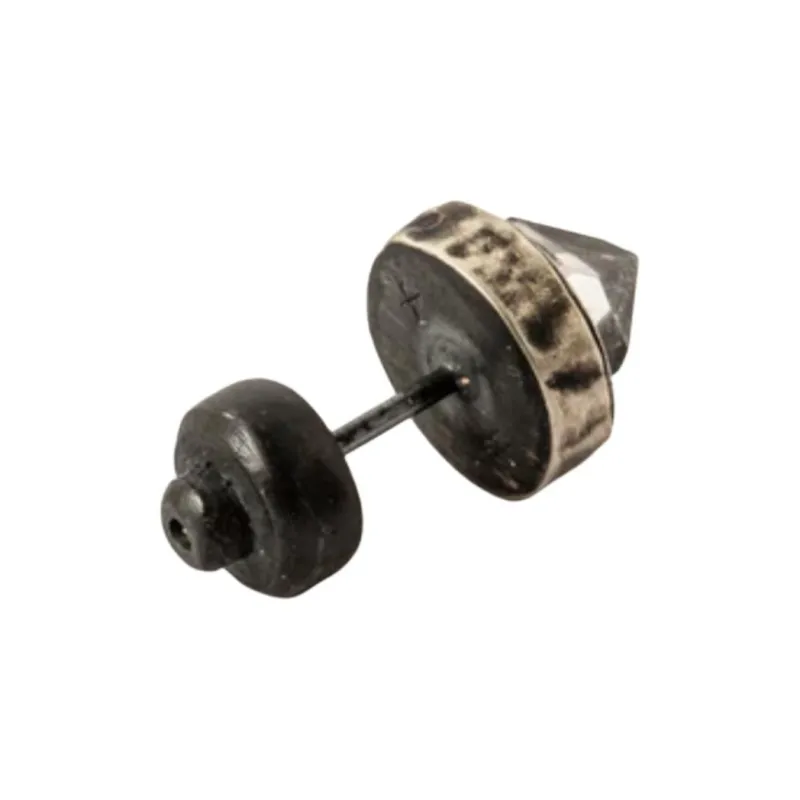 Parts Of Four 10K White Gold, Sterling Silver, Diamond, Crystal, Quartz Stud Earrings Unisex Black-1