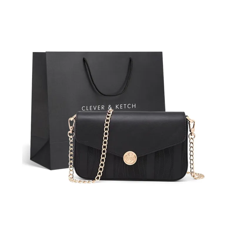CLEVER& KETCH PU Crossbody Bag, Shoulder Bag Women's Apricot/Black/Red-3