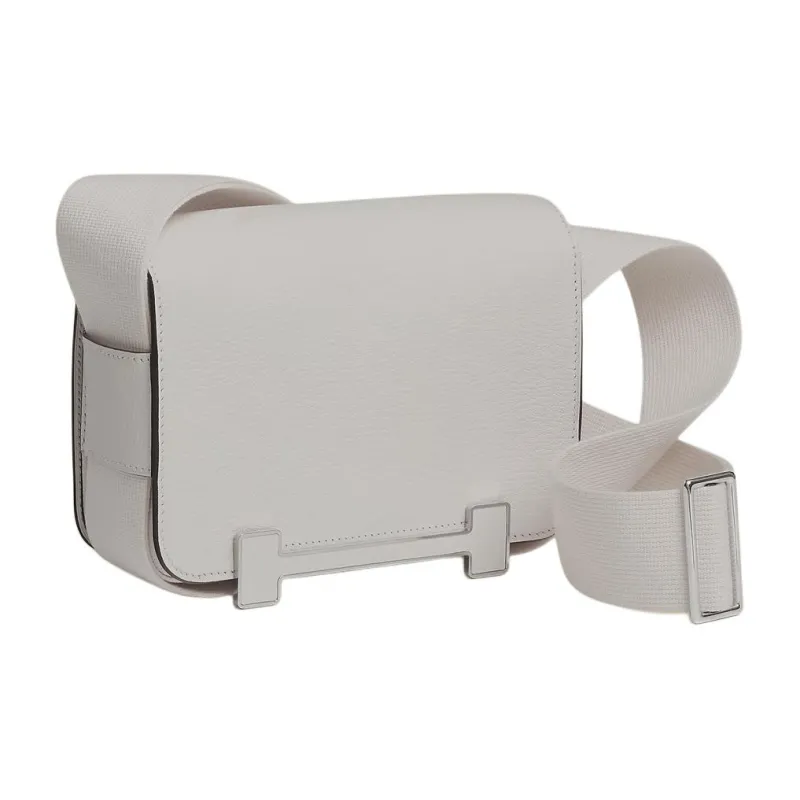 HERMES Geta Mysore Goat Skin Crossbody Bag, Shoulder Bag Women's Pearl Gray-1