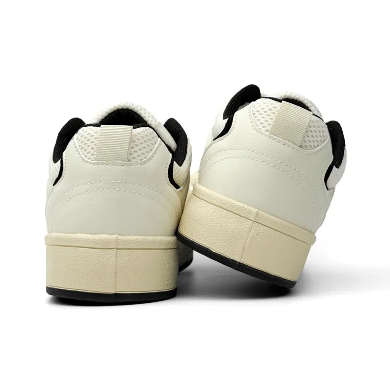 Mengsai Cushioning, Wear Resistant Low Top Skateboard Shoes Men's Beige Black-2