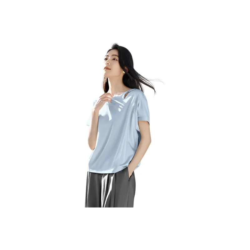 IHIMI Drop Shoulder Sleeve T Shirt Women's-0