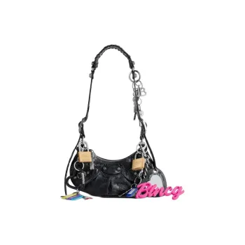Balenciaga Le Cagole Lambskin Shoulder Bag Mini Women's Black