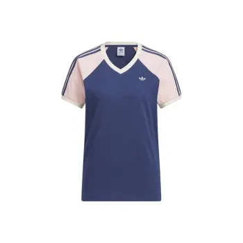 Adidas Originals Clover Series Raglan Sleeve T Shirt Women's Dark Indigo/Light Pink