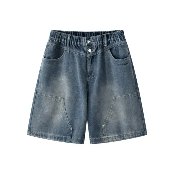 VEIDOORN Denim Shorts Unisex Washed Blue