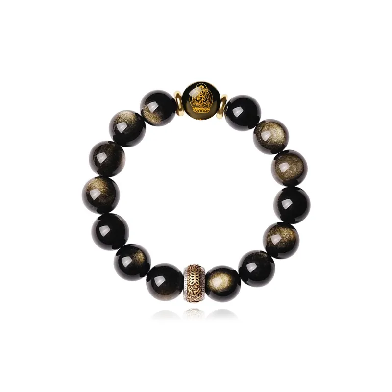 EADDA JEWELRY Natural Obsidian Bracelets Unisex-4