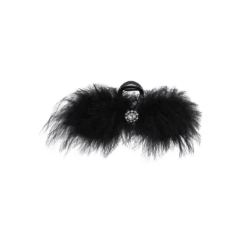 EVITA PERONI Turkey Feather Hair Clips Women's Black