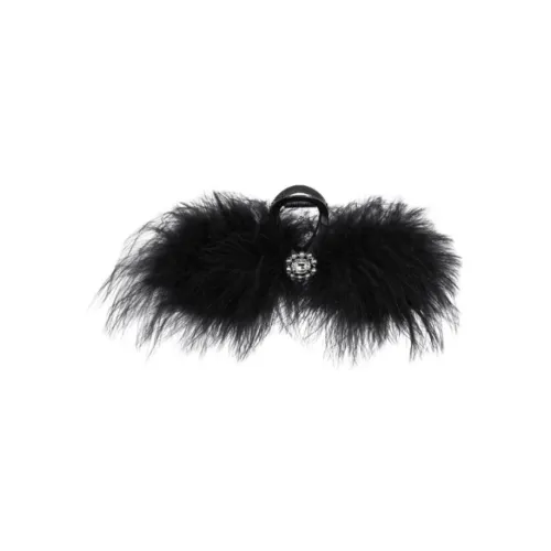 EVITA PERONI Turkey Feather Hair Clips Women's Black