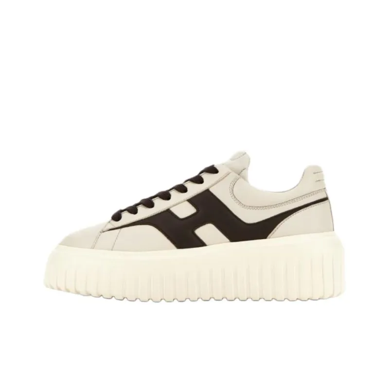 HOGAN H Stripes Low Top Skateboard Shoes Women's Ivory-0