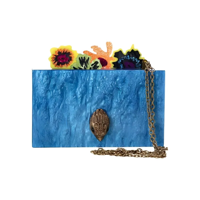Kurt Geiger London Acrylic Clutch Women's Royal Blue-1