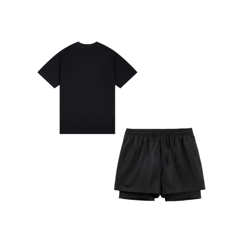 PEAK Casual Sportswear Unisex Two Piece Set Black-1