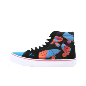 Vans Sk8 Hi Anti Slip Wear Resistant Low Top Skateboard Shoes Unisex Blue Black