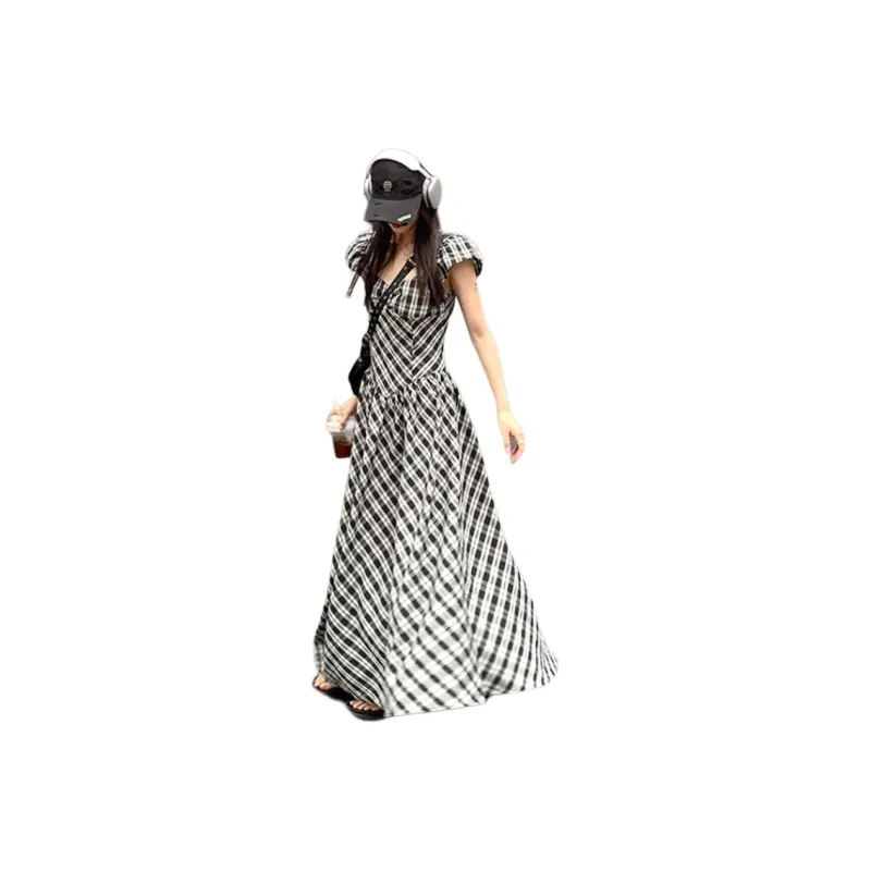 XIANSINIAO Short Sleeved Dress Women's-1