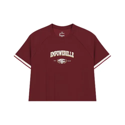 361° T Shirt Women's Deep Red/Cream White