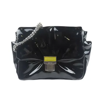 MSGM Polyurethane Shoulder Bag, Crossbody Bag Women's Black