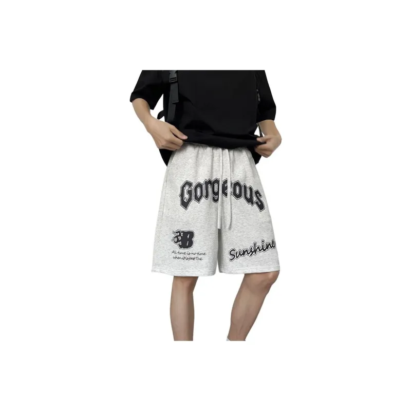 GY.VG Casual Shorts Unisex White Gray-1