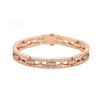 BVLGARI Diamond Bangles Unisex Rose Gold