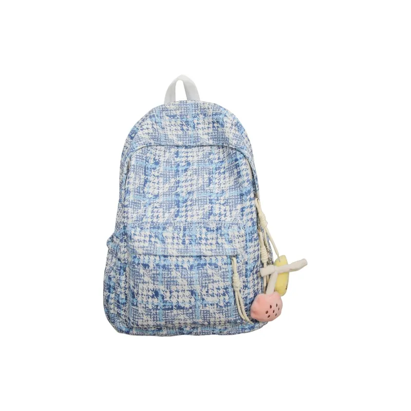 WICKBUEN Nylon Backpack Unisex Black/Blue/Brown-13