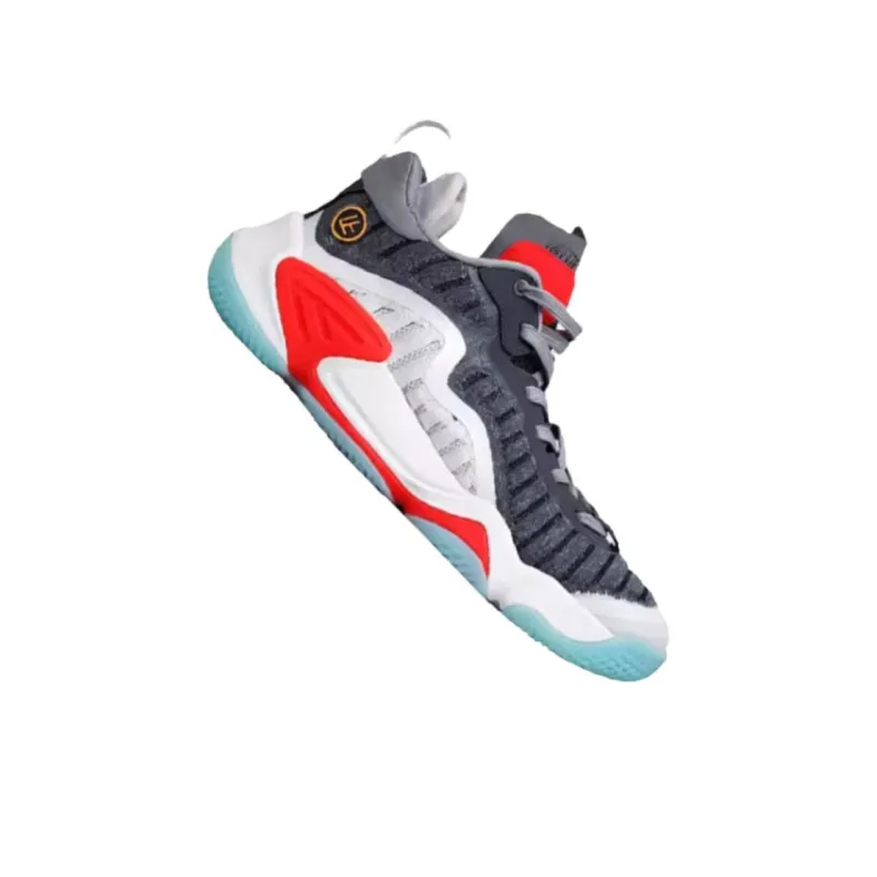 Sneaks & Feet x FREE TIE Cow Hoof 1.1 Abrasion Resistant Breathable Low Top Basketball Shoes Men's Gray White Red-2