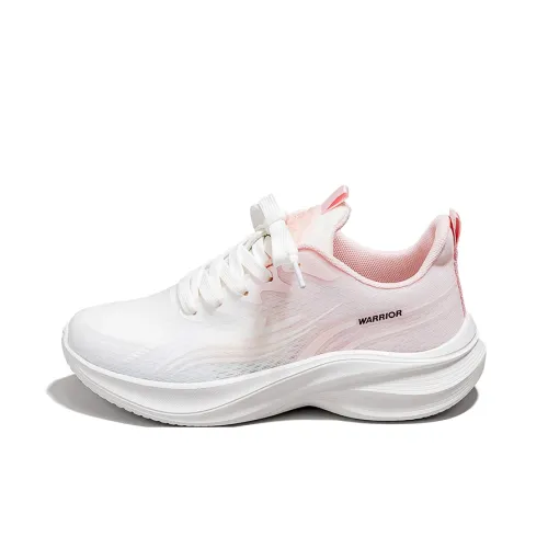 Warrior Anti Slip And Wear Resistant Height Increasing Low Top Casual Running Shoes Women's White Pink