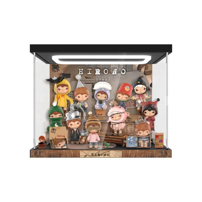 LIGHT YOUR BRICKS Compatibility Pop Mart Hirono Echo Collection Figure Display Case Model Accessories-8