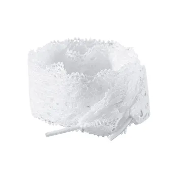 Footprint Tribe Silk, Snowy Gauze, Mushroom Flower Shoelaces Unisex