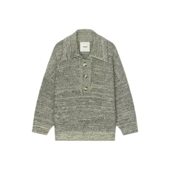 NANUSHKA Mélange Wool blend Polo Top