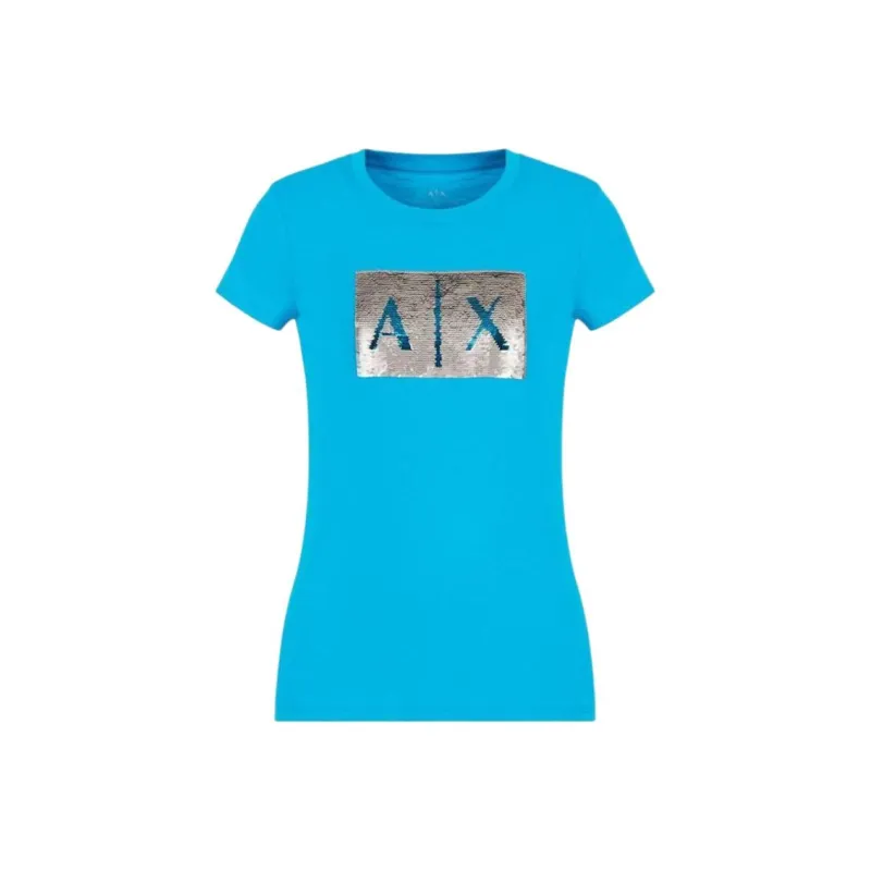 ARMANI EXCHANGEAE Regular T Shirt Women's Light Blue-0