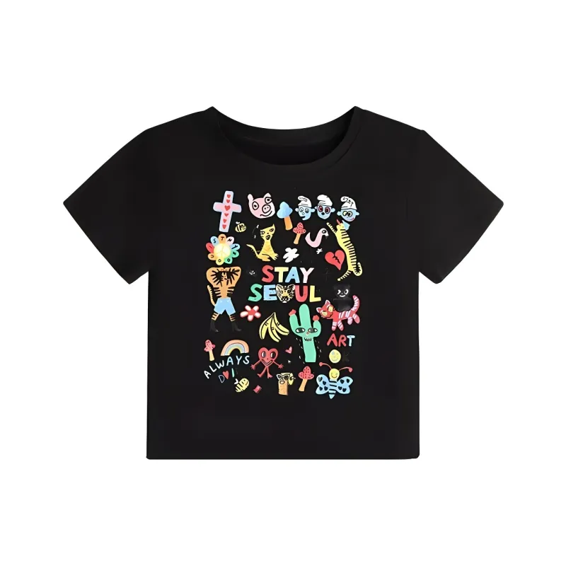 DOKZB T Shirts Women's Black-0