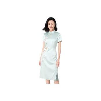 QIAOWANNI Cheongsams Women's Light Green, Mint Green