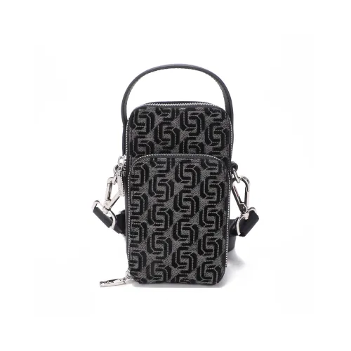 CANUDILO Fabric Shoulder Bag, Crossbody Bag, Handbag Men's Black