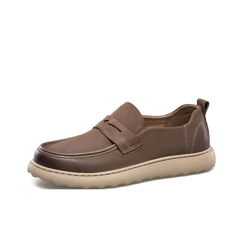 KANGNAI Men's Casual Shoes Men Low Top Yellow-8