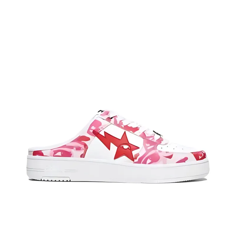 KidSuper x A BATHING APE Closed Toe Slippers Unisex White Red-1