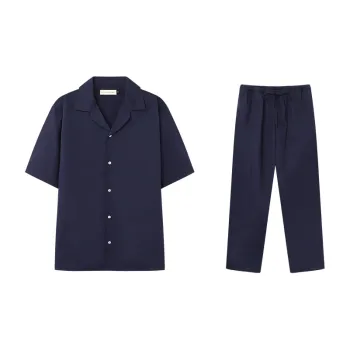 CICADAHOME Summer Pajama Set Men's Navy Blue