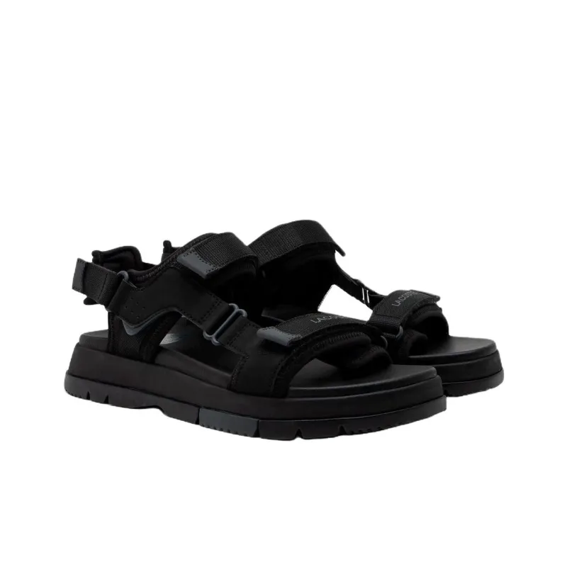 LACOSTE Suruga Premium Beach Sandals Men's Black-1