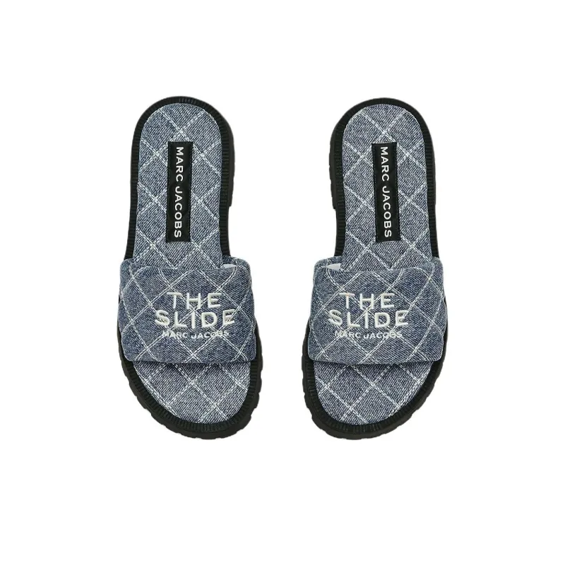 MARC JACOBS The Quilted Denim Slides Women's-4
