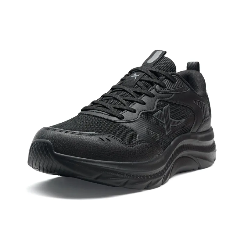 XTEP Abrasion Resistant Lightweight Cushioning Low Top Casual City Commute Running Shoes Men's Black Charcoal Ash-1