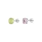 Millennial Rose Stud Earrings[Pink+Green]