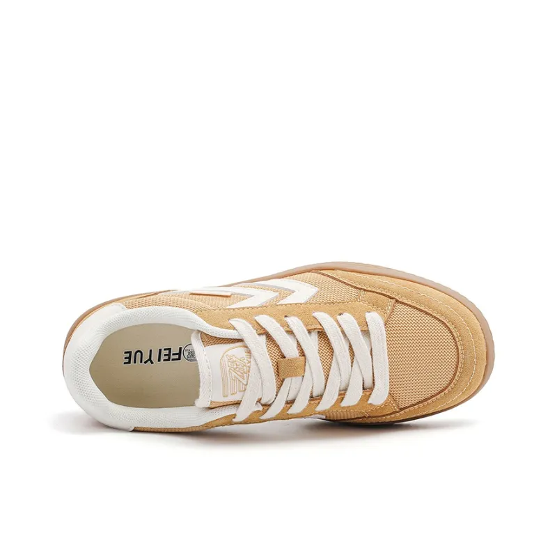 Feiyue Wear resistant And Lightweight Low Top Skateboard Shoes Women's Earthy Beige Yellow-3