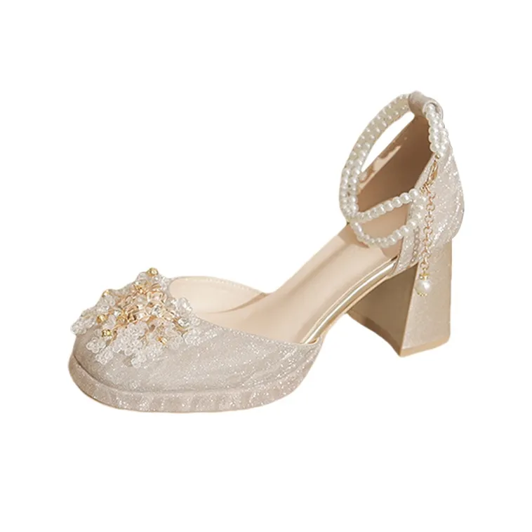 BIGTREE Chunky Heel High Heels Women's-3