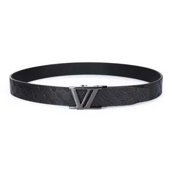 Cheekkiss Top Grain Cow Leather Belts Men's Gunmetal 3.5cm