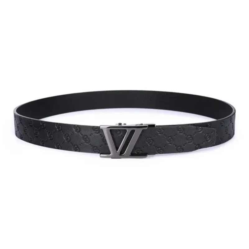 Cheekkiss Top Grain Cow Leather Belts Men's Gunmetal 3.5cm-8