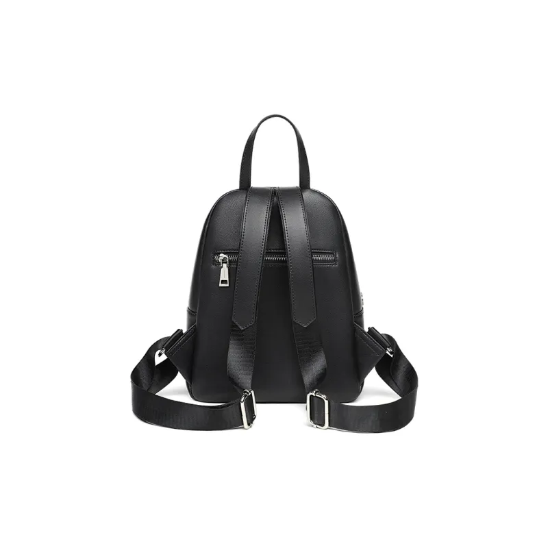 VINEY Cow Leather Backpack Regular Women's Black-5