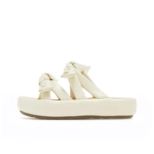 AGSDON Slide Slippers Women's Beige/Yellow