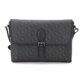 CANUDILO PVC Shoulder Bag, Crossbody Bag Men's Dark Gray Black