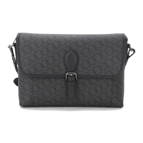 CANUDILO PVC Shoulder Bag, Crossbody Bag Men's Dark Gray Black