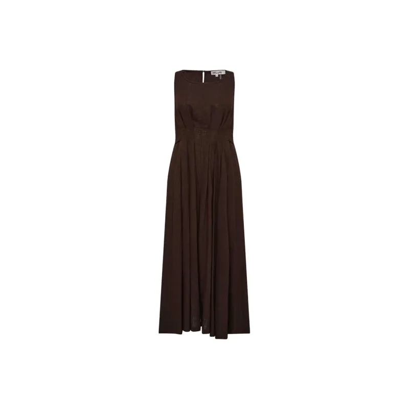 Diane Von Furstenberg SS25 Sleeveless Dress Women's Cocoa Brown-0