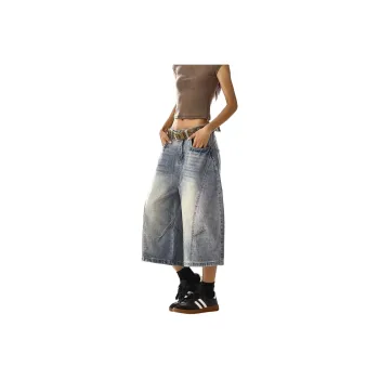Weles Denim Shorts Unisex Blue