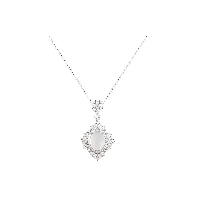 Strange Snow Natural Chalcedony Necklaces Women's-0