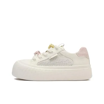 JOSINY Anti Slip Wear Resistant Low Top Skateboard Shoes Women's Beige Pink